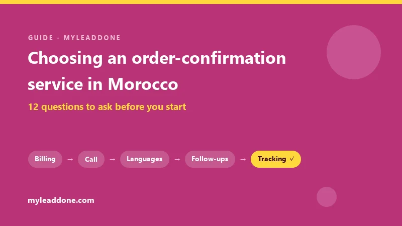 Choosing an order-confirmation service in Morocco: billing, the call, languages, follow-ups and tracking